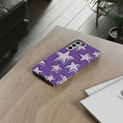 Violet Purple Doodle Star Phone Case