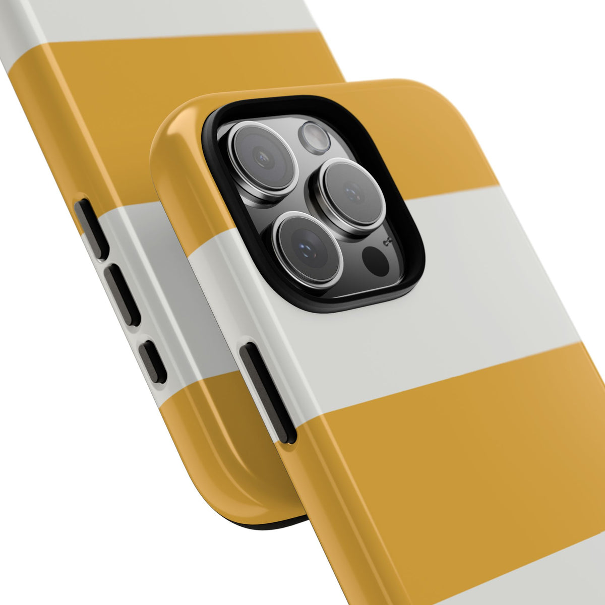 Yellow & White Horizontal Stripe Pattern Phone Case - Yellow Phone Case