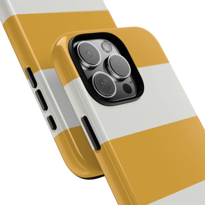 Yellow & White Horizontal Stripe Pattern Phone Case - Yellow Phone Case