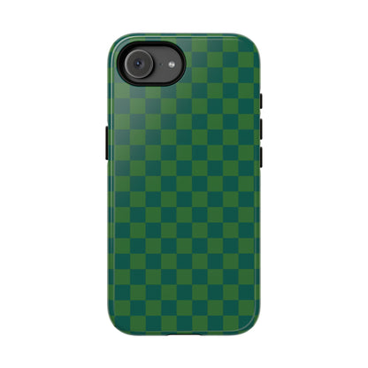 Bold Green Small Checked Pattern Phone Case - Green Phone Case - iPhone 17e / Glossy