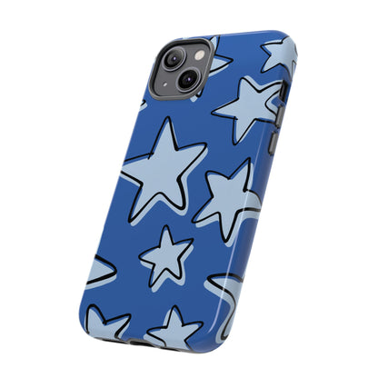 Cobalt Blue Doodle Star Phone Case