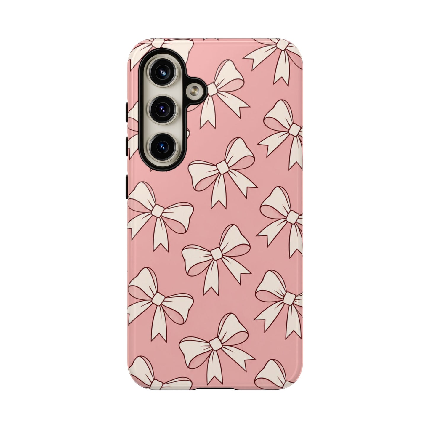 Chic Blush Pink Bow Pattern Phone Case