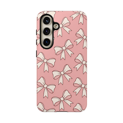 Chic Blush Pink Bow Pattern Phone Case