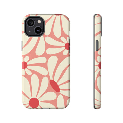 Cute Retro Pink Daisy Pattern Phone Case - Pink Phone Case - iPhone 14 Plus / Glossy