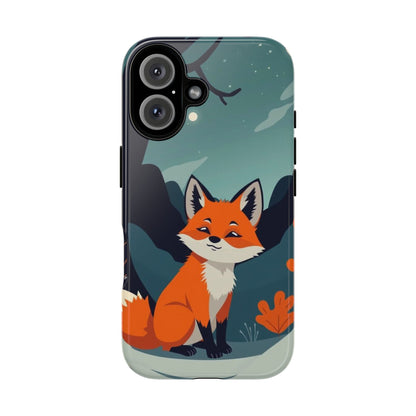 iPhone 16 / Glossy Phone Case - Cute Fox Design Phone Case
