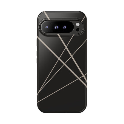 Abstract Black with Grey Lines Phone Case - Black Phone Case - Google Pixel 9 Pro XL / Glossy