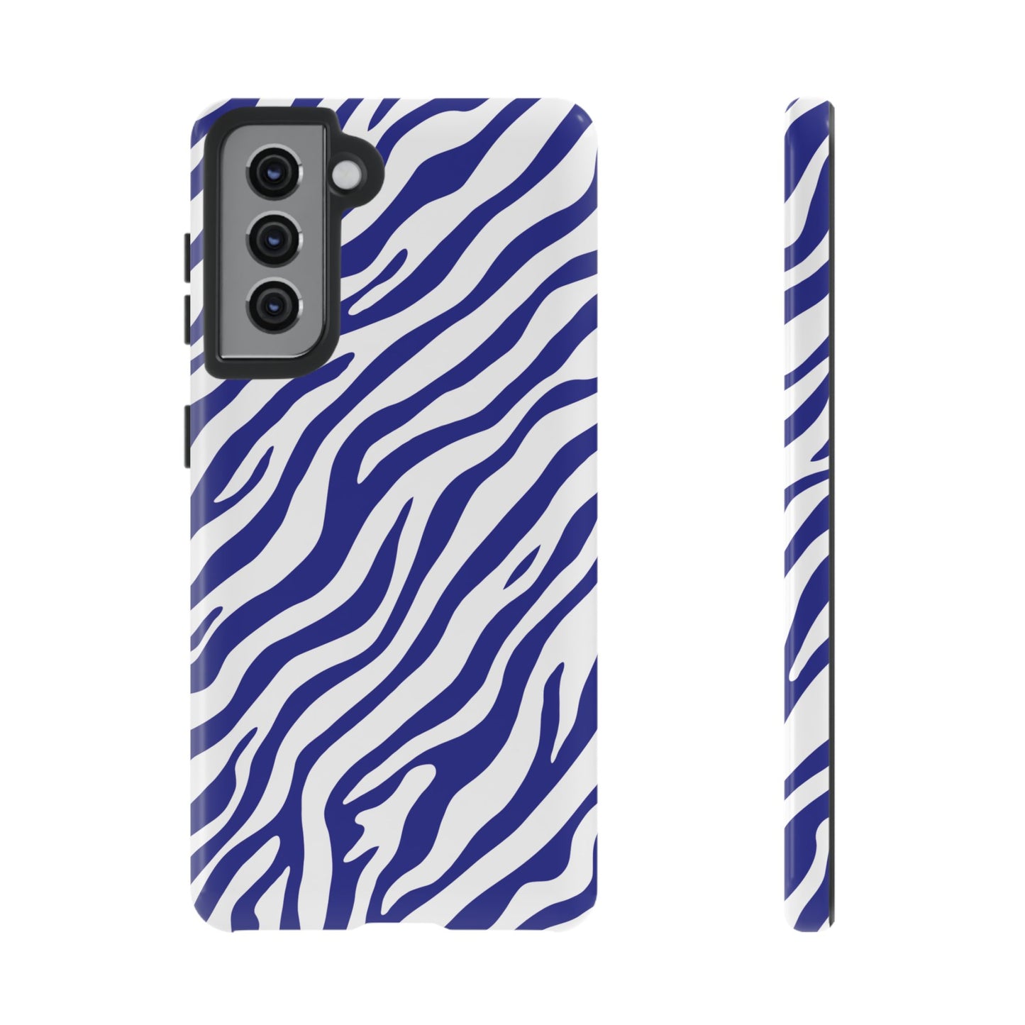 Stylish Electric Blue Zebra Print Phone Case
