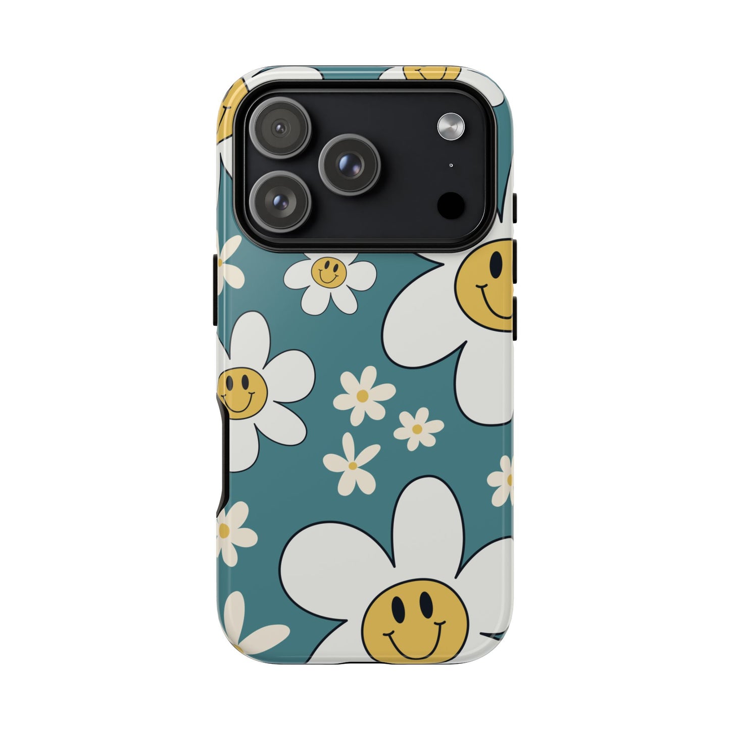 Fun Retro Daisy Pattern with Light Blue Background Phone Case - Blue Phone Case - iPhone 17 Pro / Glossy