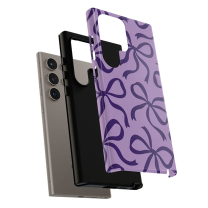 Bold Lilac and Deep Purple Bow Pattern Phone Case
