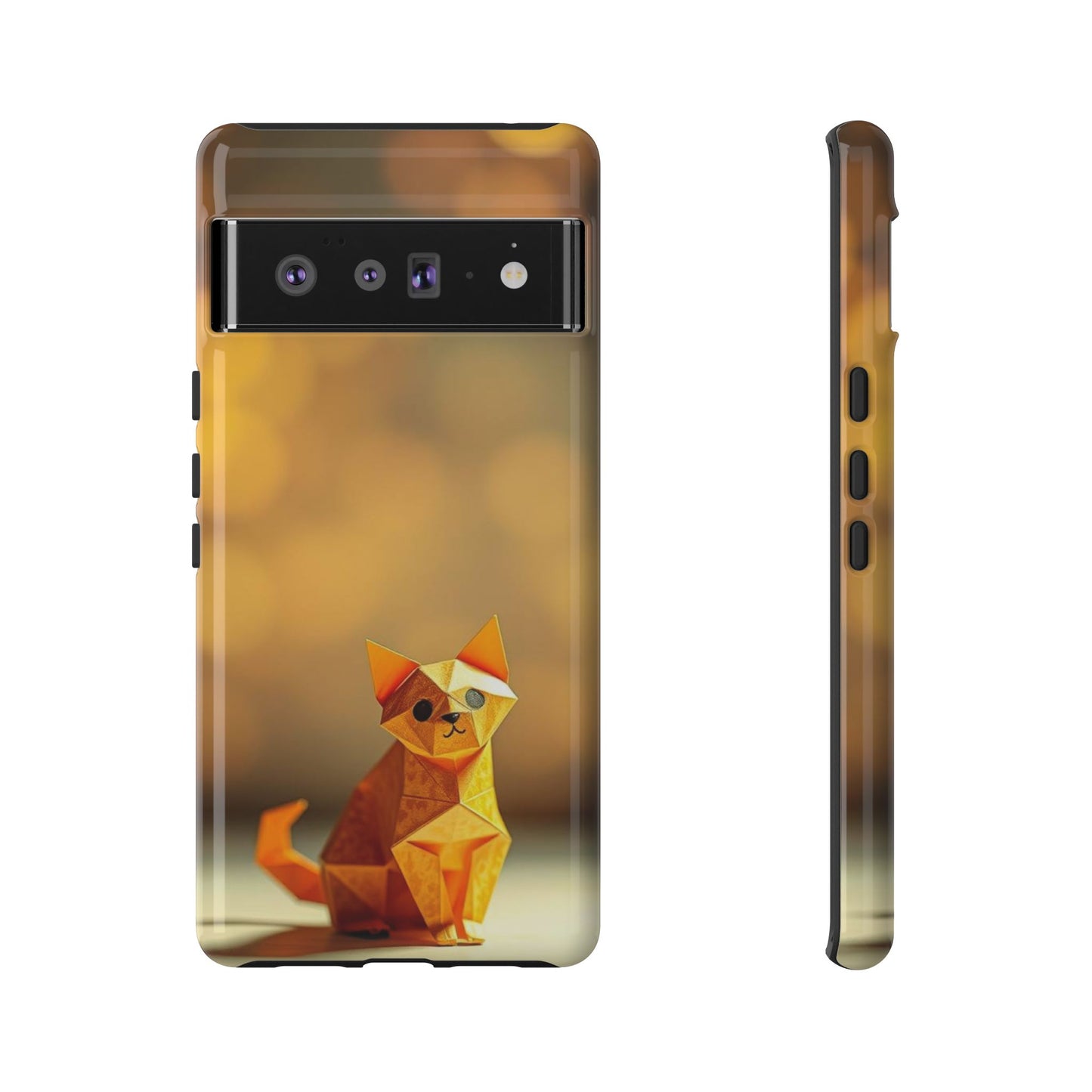 Google Pixel 6 Pro / Glossy Phone Case - Origami Cat Design Phone Case