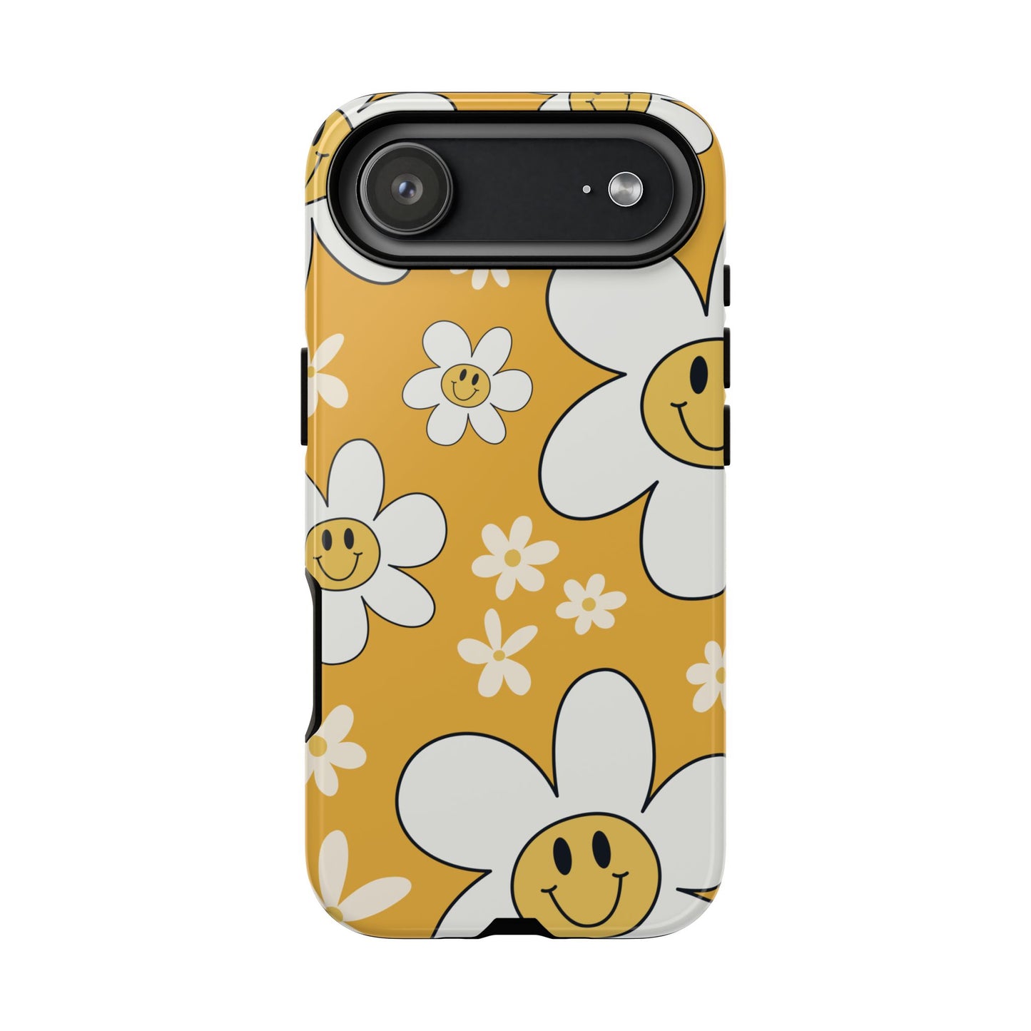 Fun Retro Daisy Pattern with Yellow Background Phone Case - Yellow Phone Case - iPhone 17 Air / Glossy