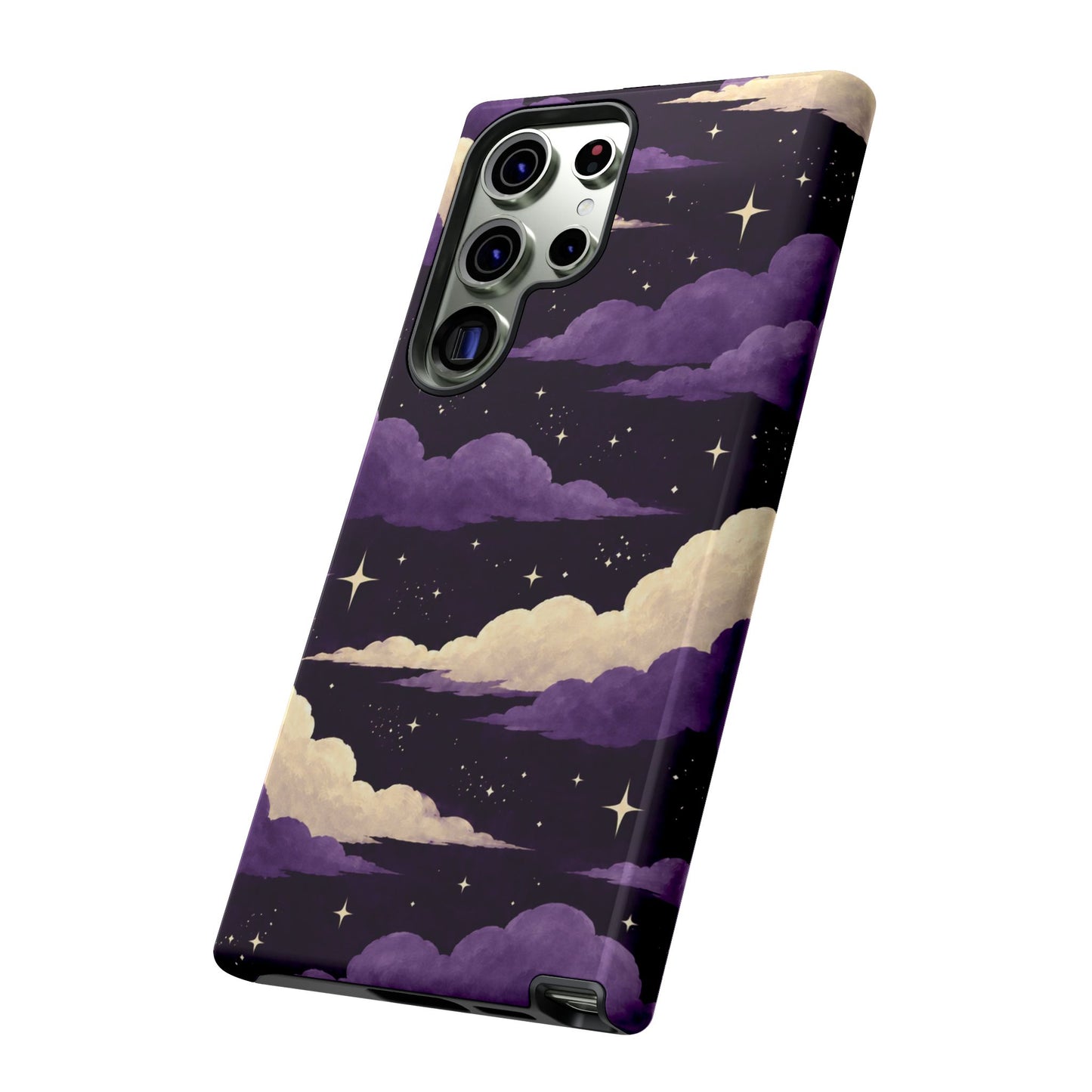 Illustrated Purple Clouds & Stars Phone Case