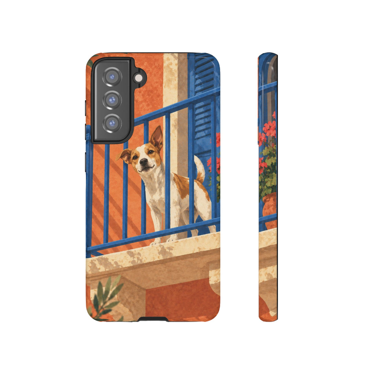 Jack Russell Terrier Balcony Busybody Phone Case - Multicolor Phone Case - Samsung Galaxy S21 FE / Glossy