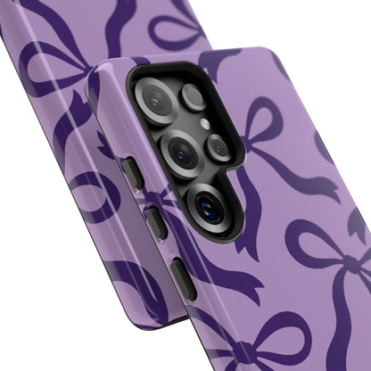 Bold Lilac and Deep Purple Bow Pattern Phone Case - Purple Phone Case