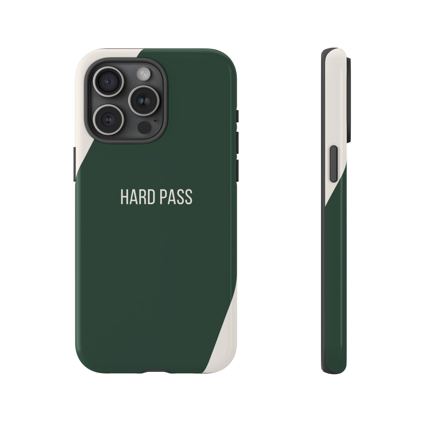iPhone 15 Pro Max / Glossy Phone Case - Sassy Statement Case ’Hard Pass’ in Green & White