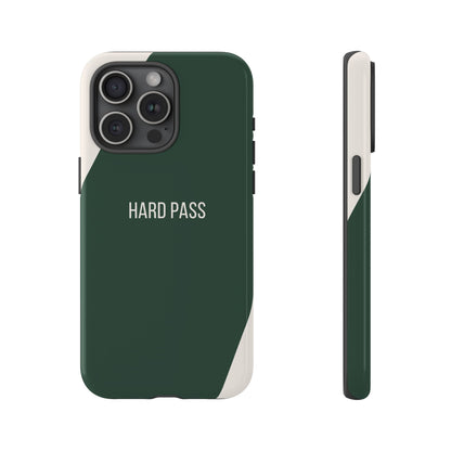 iPhone 15 Pro Max / Glossy Phone Case - Sassy Statement Case ’Hard Pass’ in Green & White
