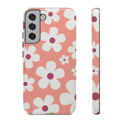 Samsung Galaxy S22 Plus / Glossy Phone Case - Cute Pink Daisy Pattern #2 Phone Case