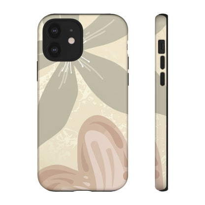 Hibiscus Heart Pattern Phone Case - Beige Phone Case - iPhone 12 / Glossy