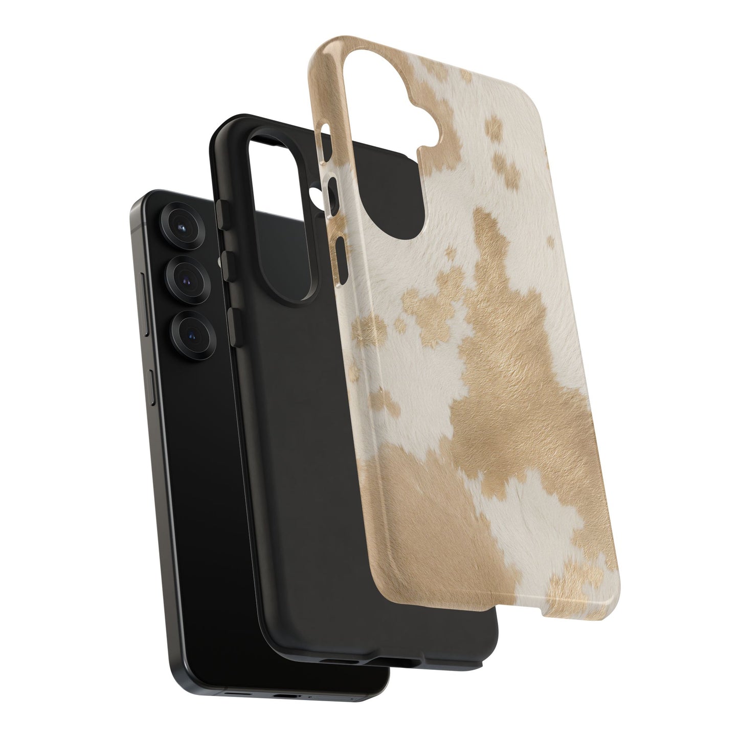 Elegant Champagne Cow Print Phone Case