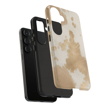 Elegant Champagne Cow Print Phone Case