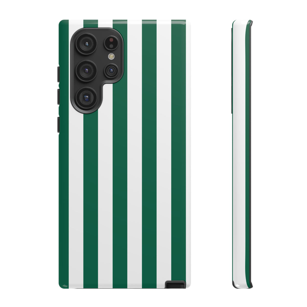 Simple Green & White Stripe Pattern Phone Case - Green Phone Case - Samsung Galaxy S22 Ultra / Glossy