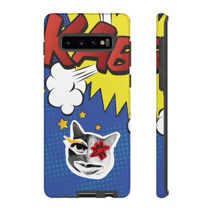 Phone Case - Bold Blue Pop Art Cat Phone Case