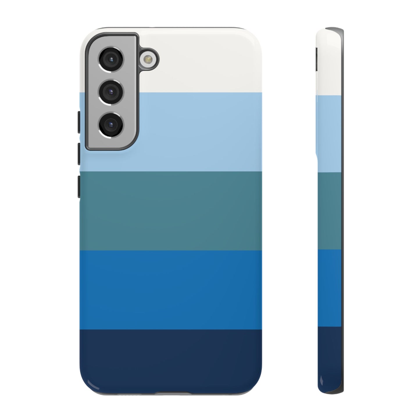 Blue and White Stripe Pattern Phone Case - Blue Phone Case - Samsung Galaxy S22 Plus / Glossy