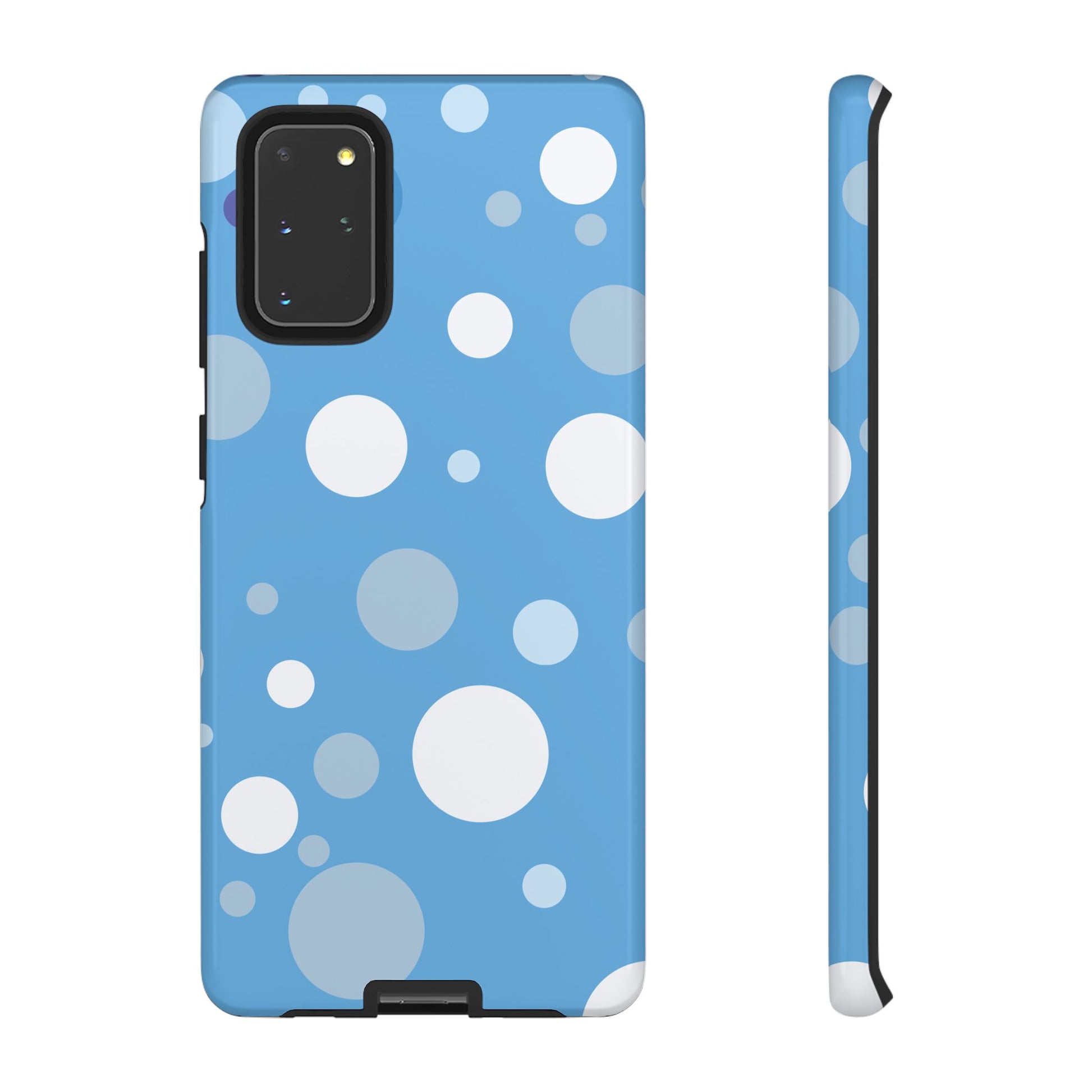 Samsung Galaxy S20+ / Glossy Phone Case - ’Bold Blue with White Dot Pattern’ Phone Case