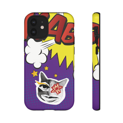 Bold Purple Pop Art Cat Phone Case - Purple Phone Case - iPhone 12 Mini / Glossy