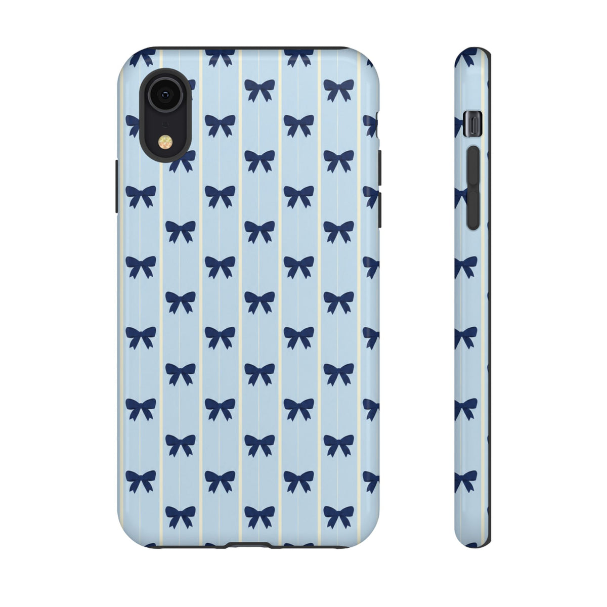 Retro Navy Blue Bow Pattern Phone Case