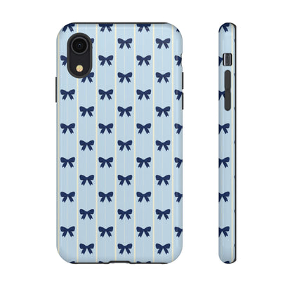 Retro Navy Blue Bow Pattern Phone Case