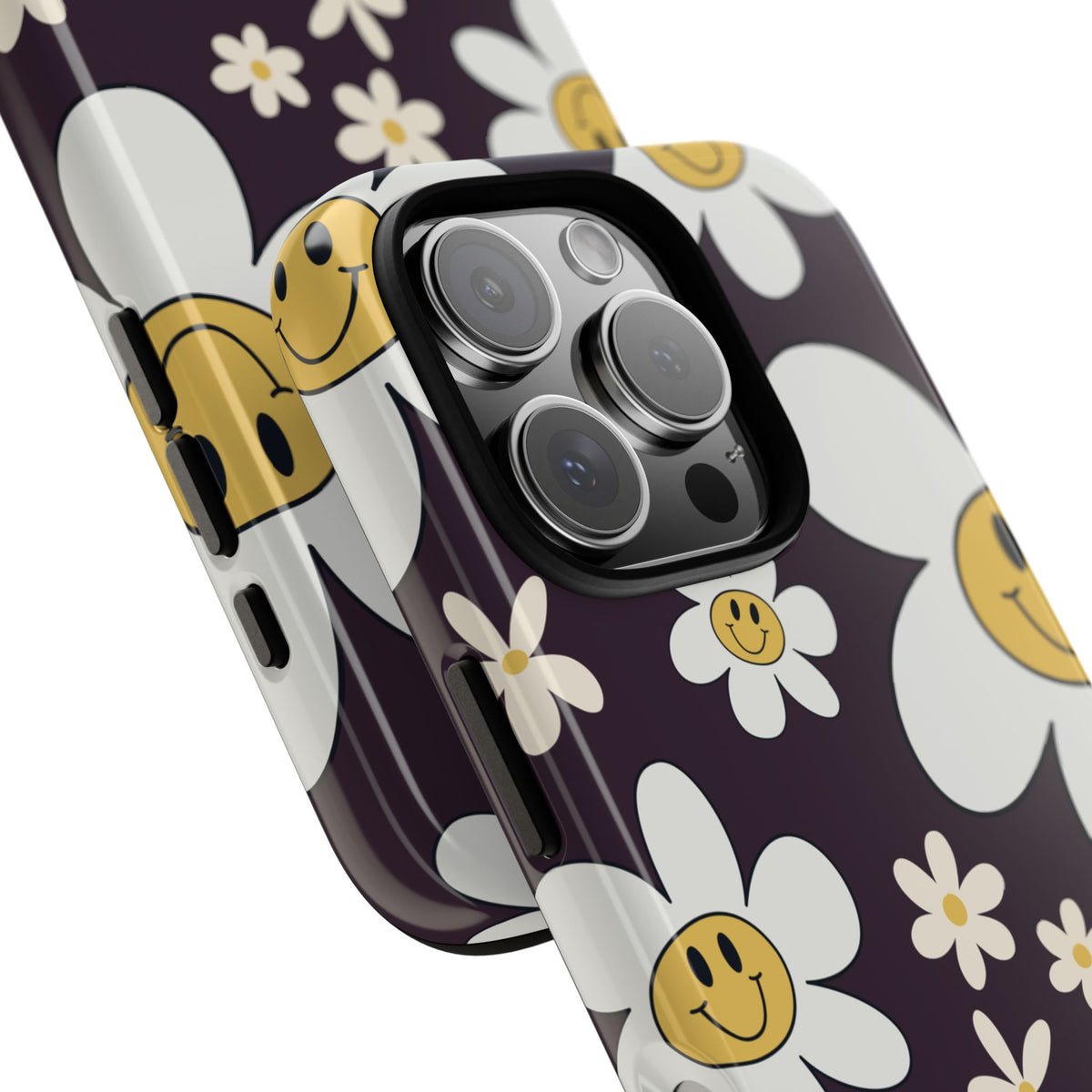 Fun Retro Daisy Pattern with Purple Background Phone Case - Purple Phone Case