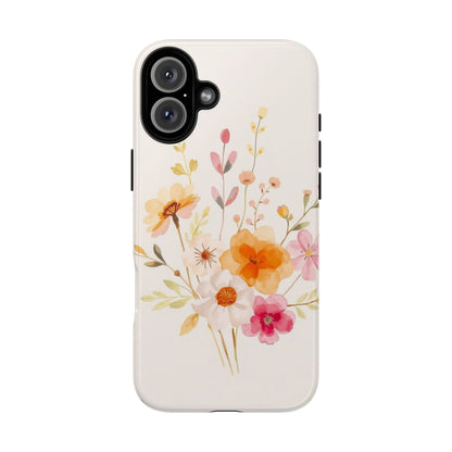 iPhone 16 Plus / Glossy Phone Case - Boho Chic Watercolour Flower Pattern Phone Case