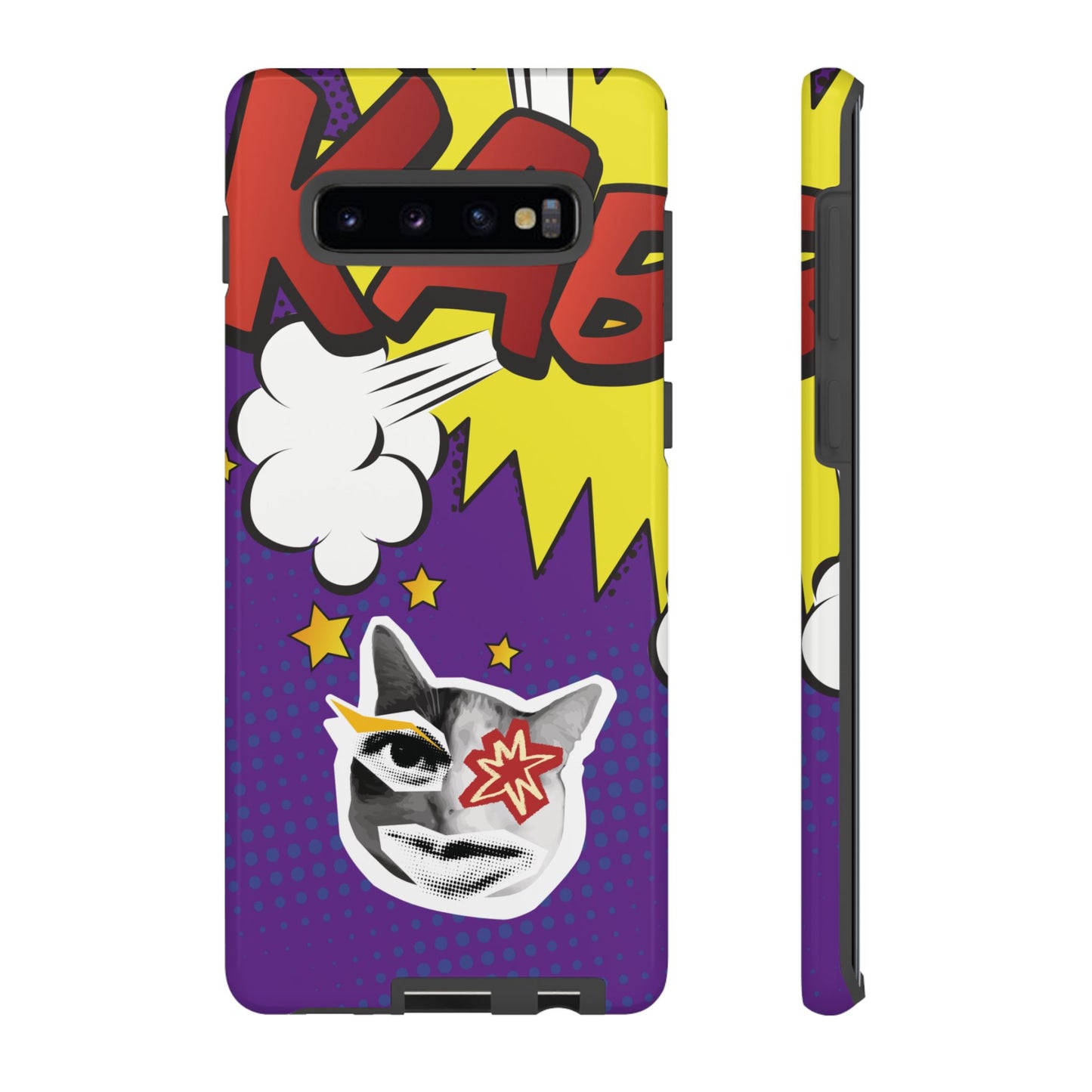 Bold Purple Pop Art Cat Phone Case - Purple Phone Case