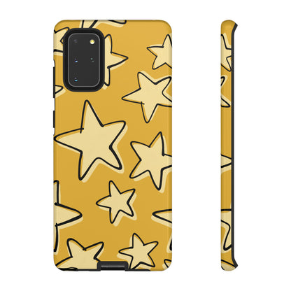 Golden Yellow Doodle Star Phone Case