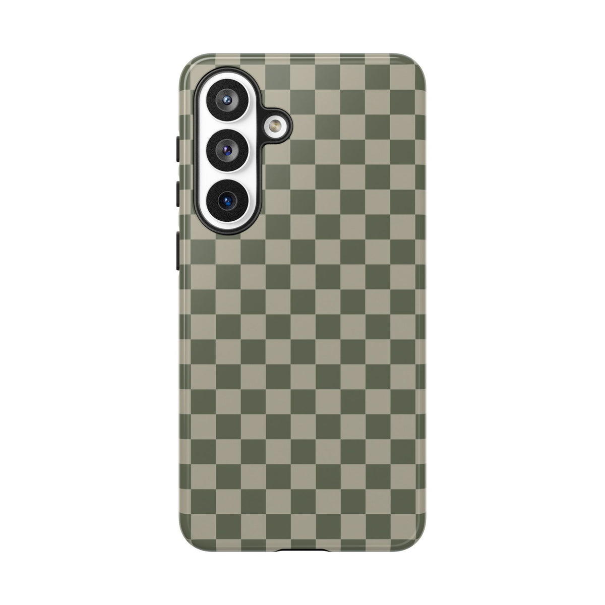 Bold Olive Green Checked Pattern Phone Case - Green Phone Case - Samsung Galaxy S26 Plus / Glossy