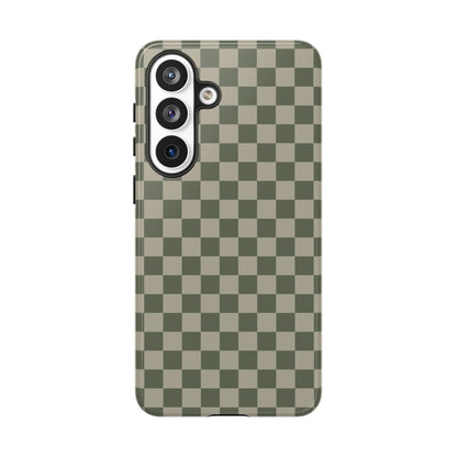 Bold Olive Green Checked Pattern Phone Case - Green Phone Case - Samsung Galaxy S26 Plus / Glossy