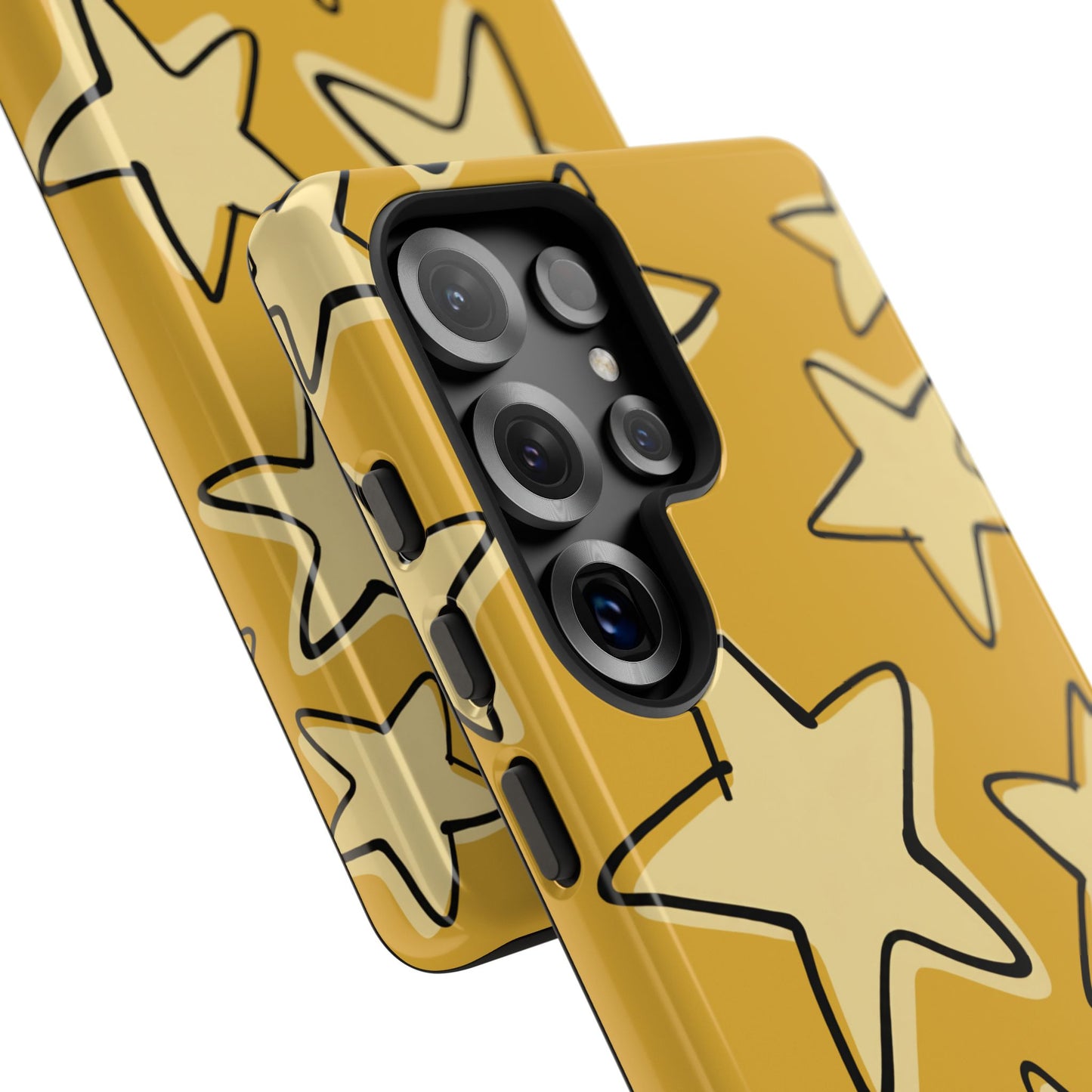 Golden Yellow Doodle Star Phone Case