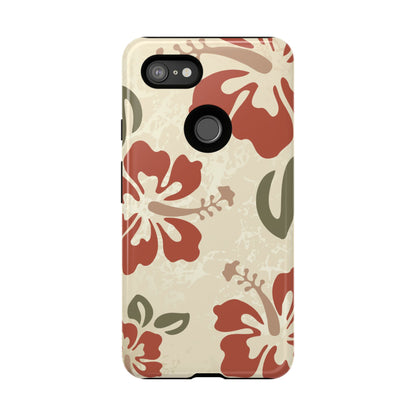 Google Pixel 3 XL / Glossy Phone Case - ’Boho Chic Hibiscus Pattern #1’ Phone Case