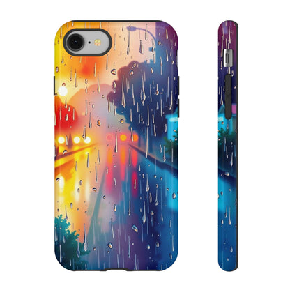 iPhone 8 / Glossy Phone Case - Electric Rain Watercolour Design Phone Case
