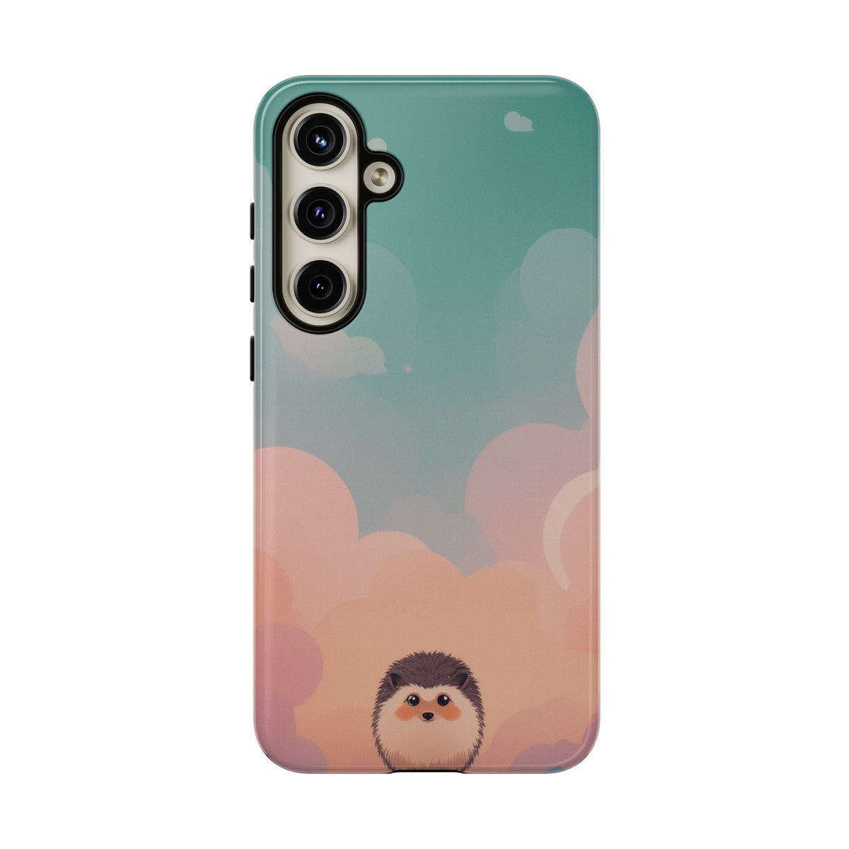Cute Hedgehog & Cloud Design Phone Case - Multicolor Phone Case - Samsung Galaxy S24 Plus / Glossy