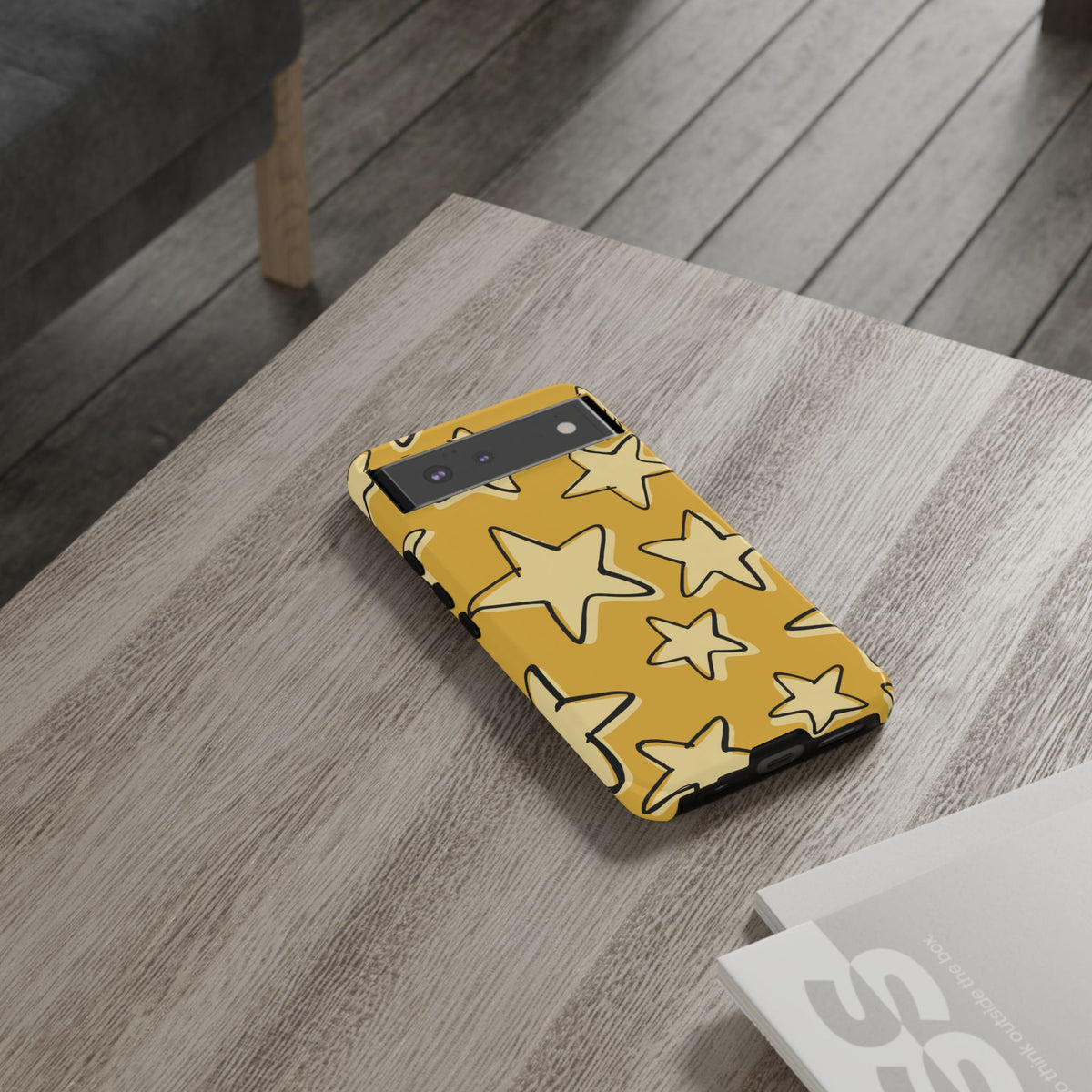 Golden Yellow Doodle Star Phone Case