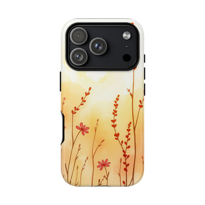 iPhone 17 Pro / Glossy Phone Case - Boho Chic Watercolour Wildflower Dusk Pattern Phone Case