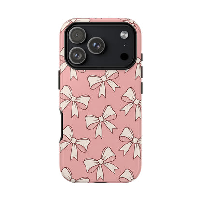 Chic Blush Pink Bow Pattern Phone Case