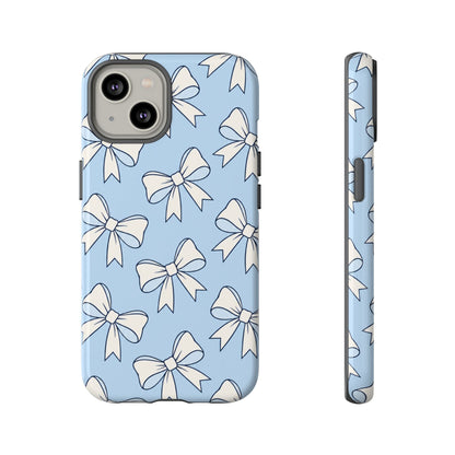 Chic Powder Blue Bow Pattern Phone Case