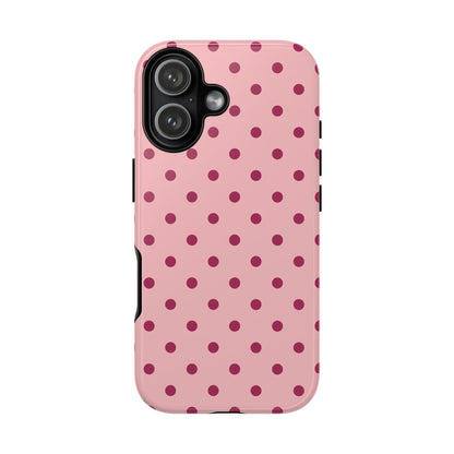 Pink with Red Dot Pattern Phone Case