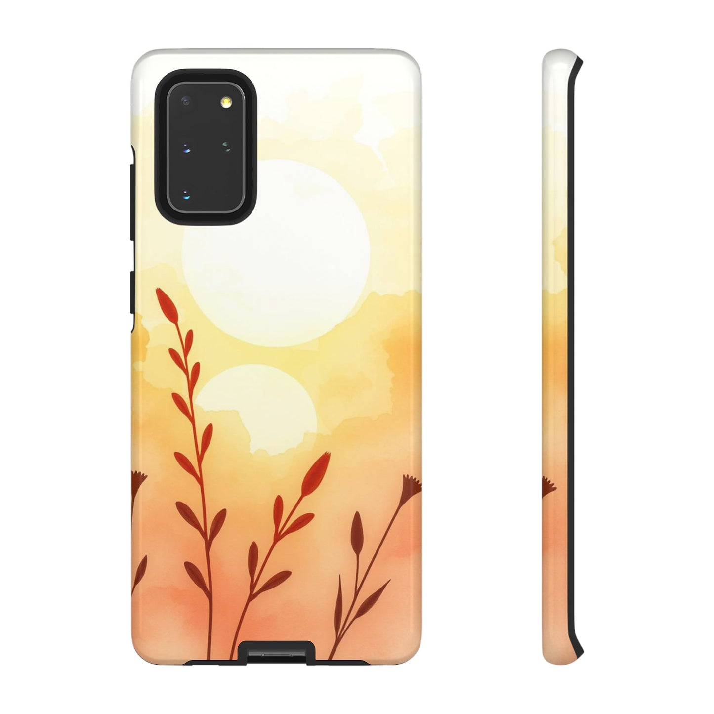 Samsung Galaxy S20+ / Glossy Phone Case - Watercolour Wildflower & Sun Design Phone Case