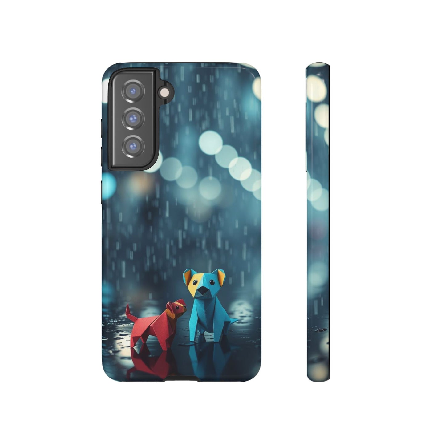 Samsung Galaxy S21 FE / Glossy Phone Case - Origami ’Wee Pals’ Design Phone Case