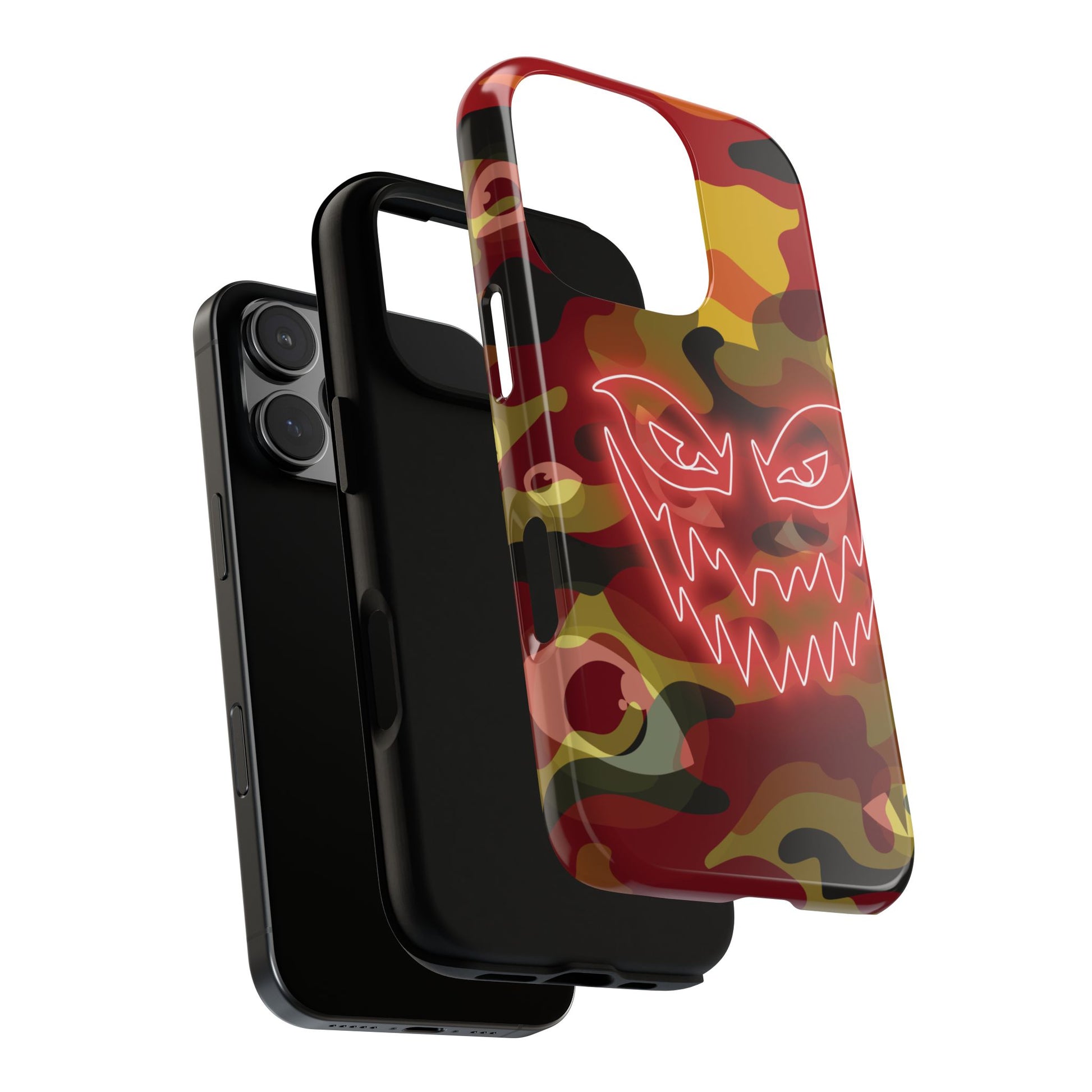 Inferno Neon Face Camo Phone Case - Red Phone Case