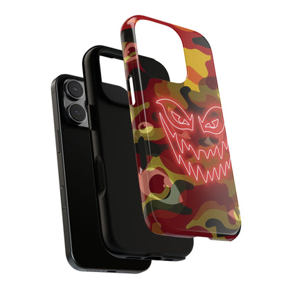 Inferno Neon Face Camo Phone Case - Red Phone Case